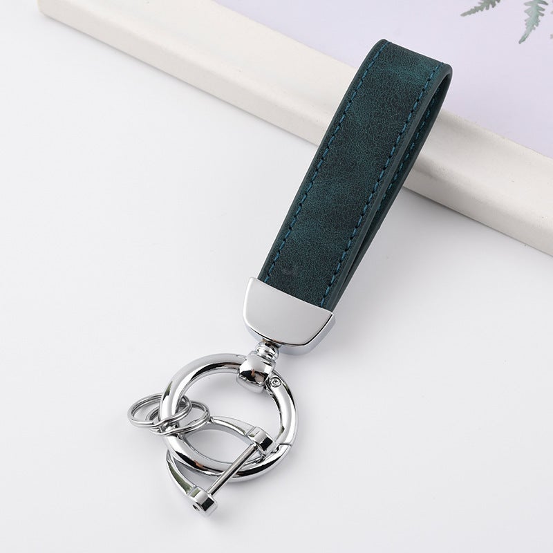New Suede Car Key Chain Hardware Anti-Lost Key Ring Ring Can Be Embossed Logo Leather Key Chain - Image 1